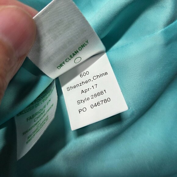 LILLY PULITZER Womens 10 Turquoise Gold Polka Dot Colby Silk Tunic Dress READ - Picture 9 of 15